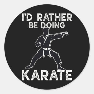 Sticker Rond Karate Martial Arts Training Funny Karate Graphism