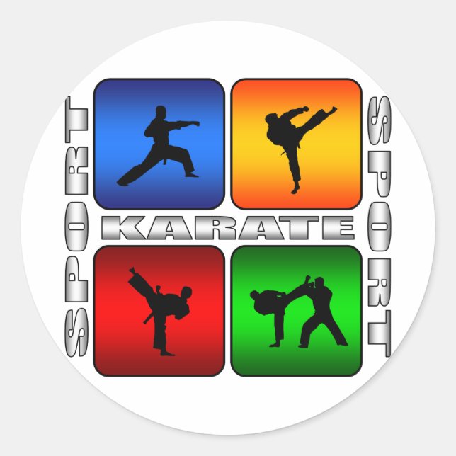 Sticker Rond Karate spectaculaire (Devant)