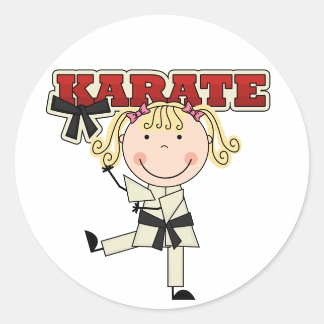 Sticker Rond KARATE - T-shirts et cadeaux Blond Girl (Devant)
