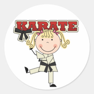 Sticker Rond KARATÉ - T-shirts et cadeaux blonds de fille