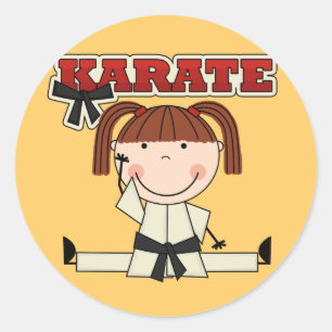 Sticker Rond KARATÉ - T-shirts et cadeaux de fille de brune