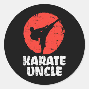 Sticker Rond Karate Uncle Fighter Japonais Martial Arts Hommes 
