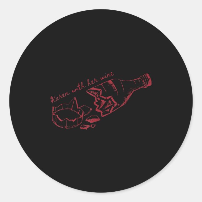 Sticker Rond Karen With Her Wine  (Devant)