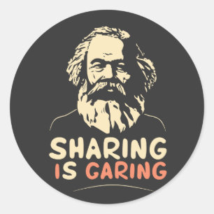 Sticker Rond Karl Marx Drôle Partage De Mèmes Communistes