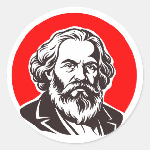 Sticker Rond Karl Marx (Fondateur du marxisme) cadeau