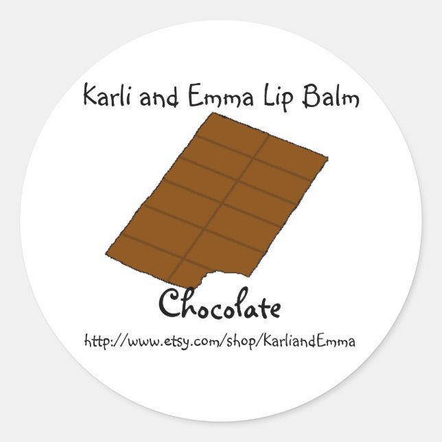 Sticker Rond Karli et Emma Chocolat Lipbalm (Devant)