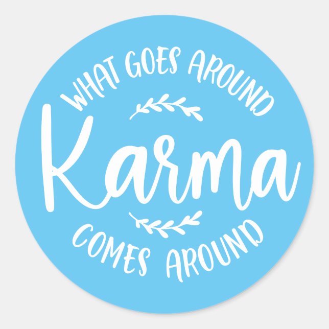 Sticker Rond Karma Ce Qui Se Passe Autour De Pastel Blue (Devant)
