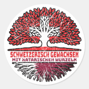 Sticker Rond Katar Katarisch Schweizer Schweiz Baum Wurzel