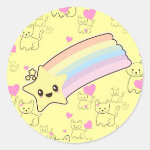 Sticker Rond Kawaii
