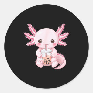 Sticker Rond Kawaii Anime Axolotl Boba