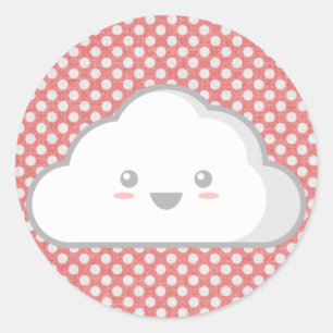 Sticker Rond Kawaii Cloud