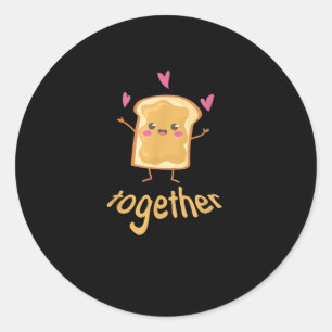 Sticker Rond Kawaii Couple assorti Beurre de Cacahuète Jelly Mi