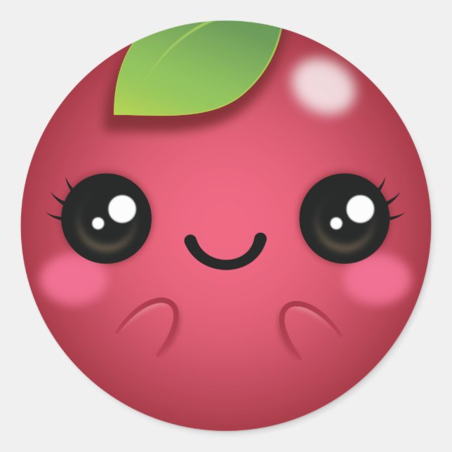 Sticker Rond Kawaii Cranberry (Devant)