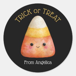 Sticker Rond Kawaii Cute Candy Corn Enfants Halloween