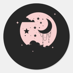 Sticker Rond Kawaii Cute Pastel Goth Moon