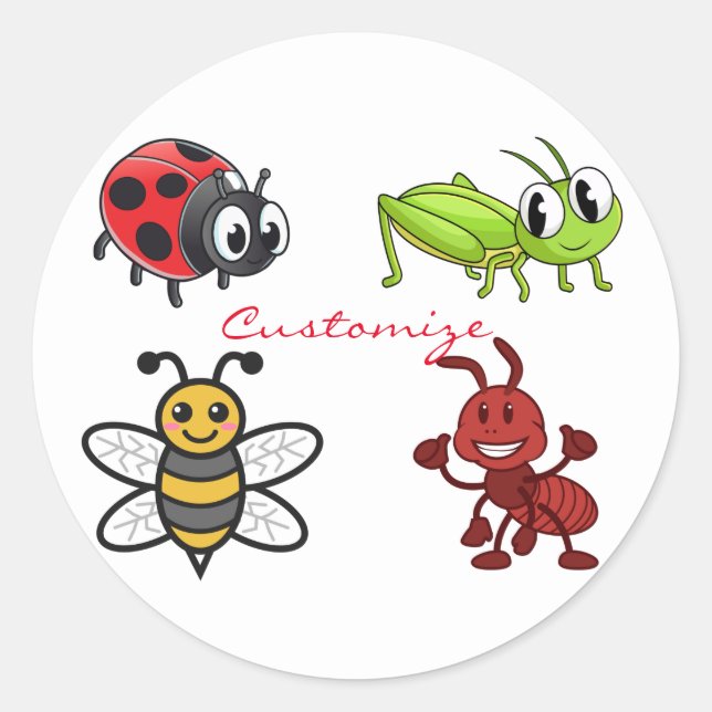 Sticker Rond Kawaii Insectes Thunder_Cove (Devant)