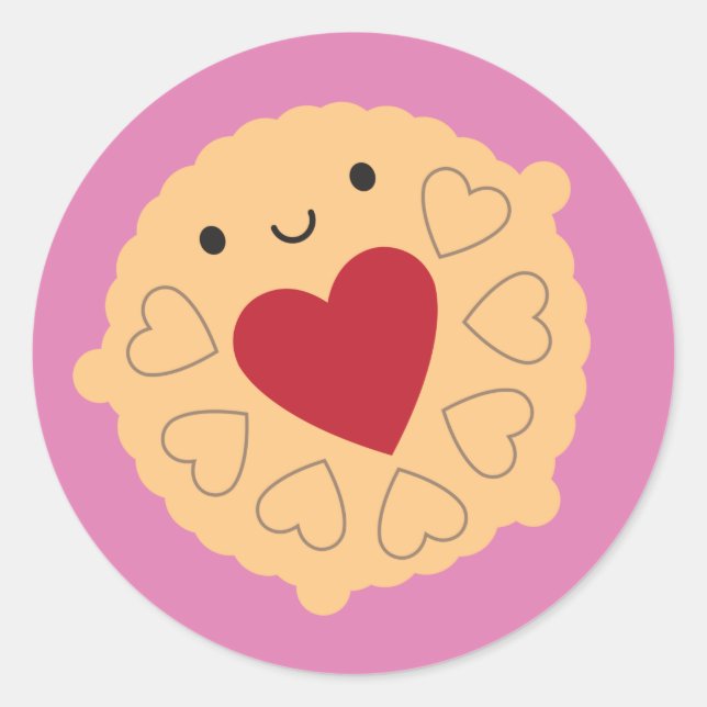 Sticker Rond Kawaii Jammie Dodger Biscuit (Devant)