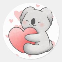 Kawaii Koala Hugging Coeur adorable