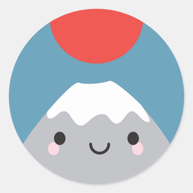 Sticker Rond Kawaii Mt Fuji San (Devant)