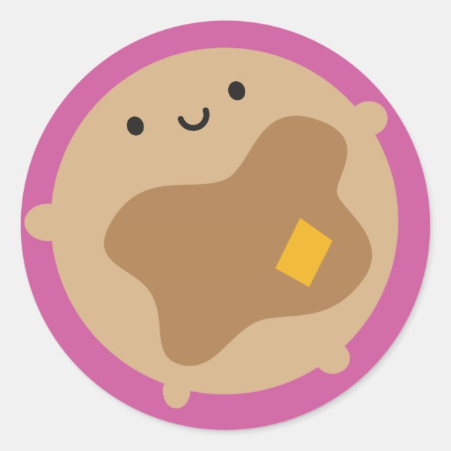 Sticker Rond Kawaii Pancake (Devant)