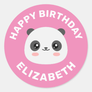 Sticker Rond Kawaii Panda