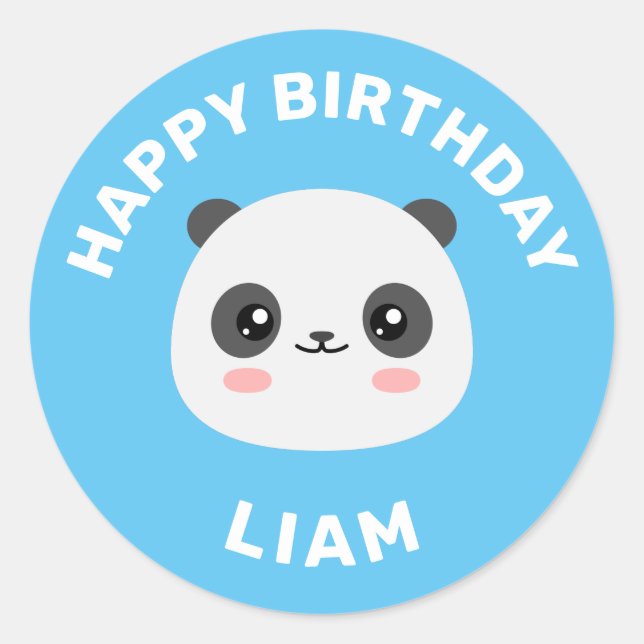 Sticker Rond Kawaii Panda (Devant)