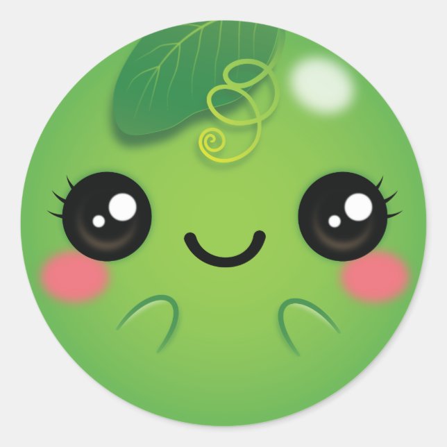 Sticker Rond Kawaii Pea (Devant)