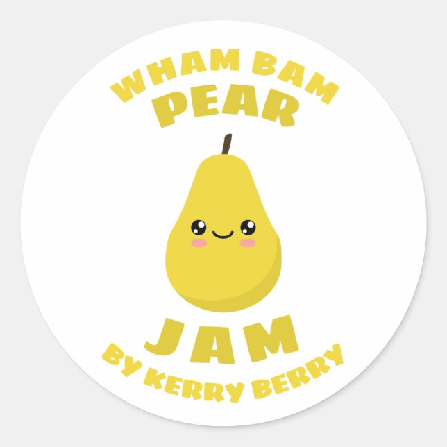 Sticker Rond Kawaii Pear Jam (Devant)