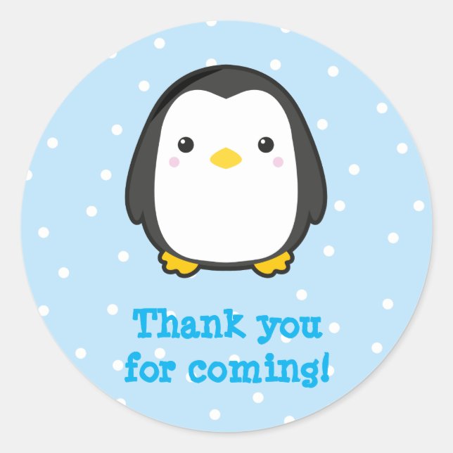 Sticker Rond Kawaii Penguin (Devant)