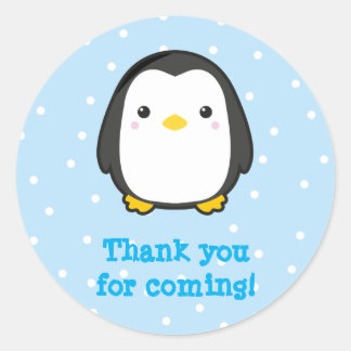 Sticker Rond Kawaii Penguin