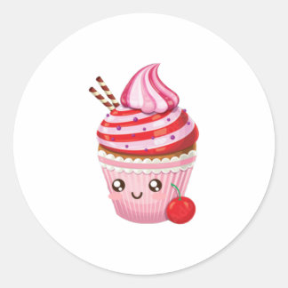 Sticker Rond Kawaii Pepperment Surprise Cupcakes Baby T-shirt
