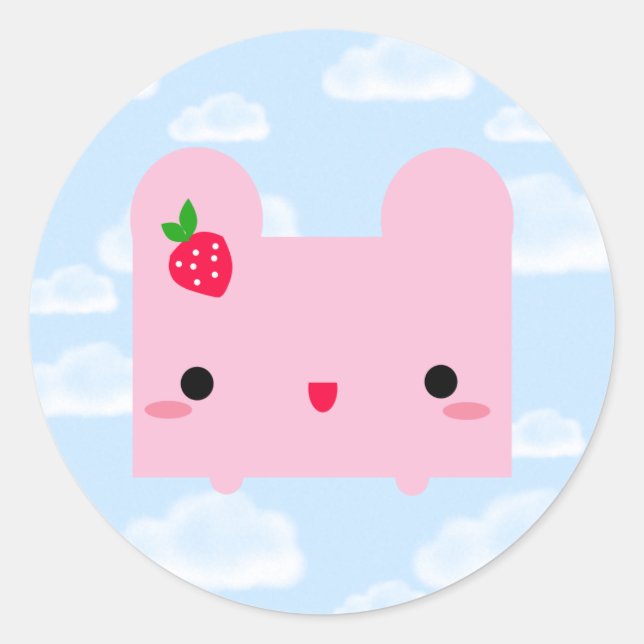 Sticker Rond Kawaii Pinku Ripou (Devant)