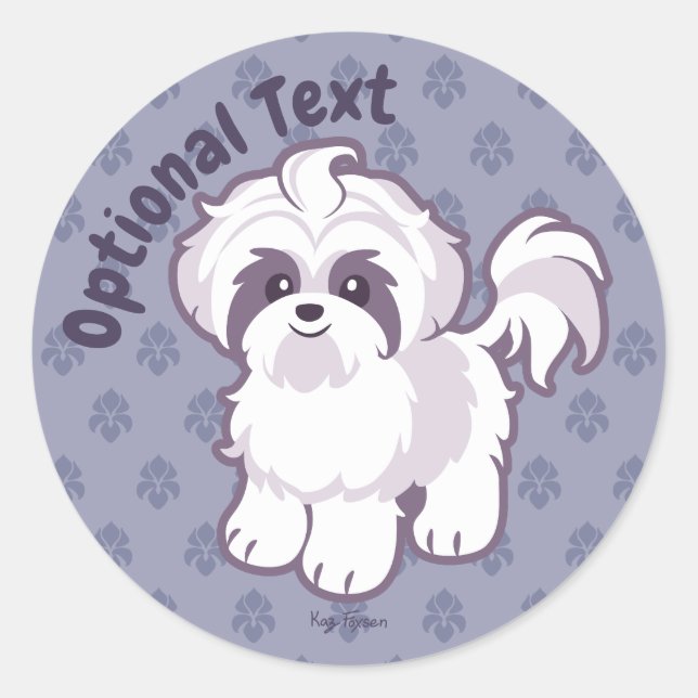Sticker Rond Kawaii Shih Tzu (Devant)
