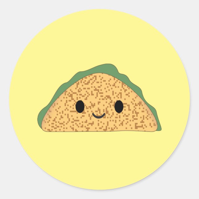 Sticker Rond Kawaii Taco (Devant)