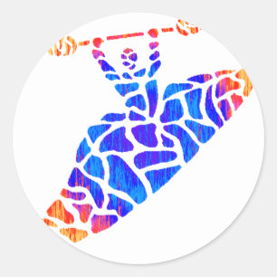 Sticker Rond Kayak de la stupéfaction