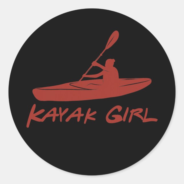 Sticker Rond Kayak Girl kayak accessoires femmes Kayak (Devant)