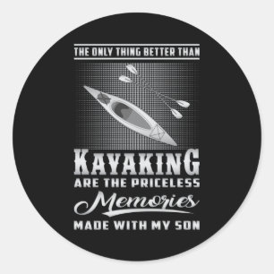 Sticker Rond Kayak Kayak Canoë Canoë Paddle Drôle Cadeau