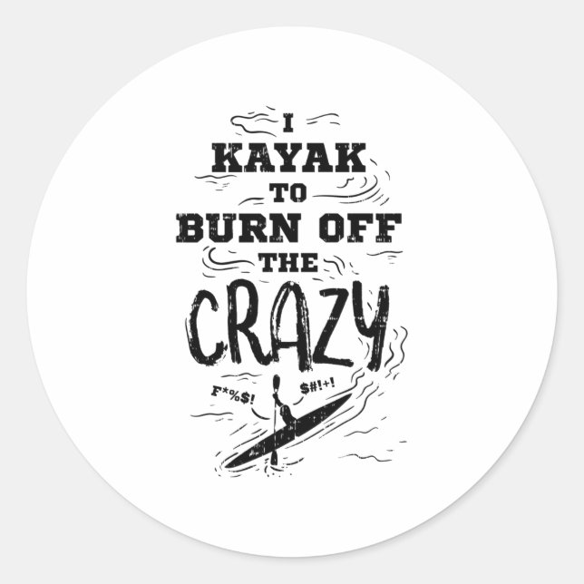 Sticker Rond Kayak Kayaker (Devant)