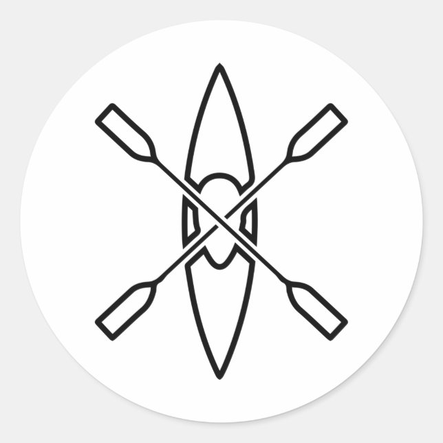Sticker Rond KAYAK PADDLES Kayaking Outfit Canoe Gear Kayaker (Devant)