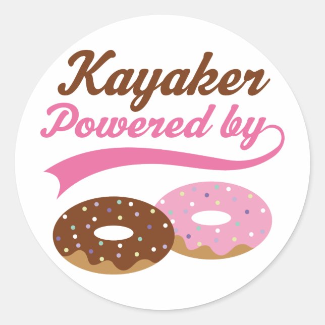 Sticker Rond Kayaker Funny Cadeau (Devant)