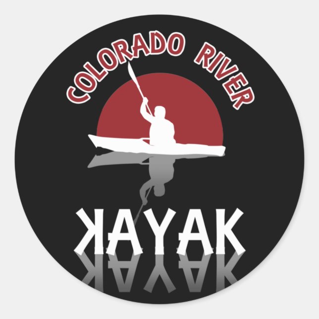 Sticker Rond Kayaking Colorado River - Kayak (Devant)