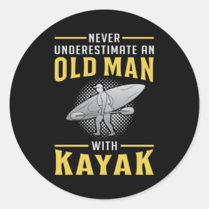 Sticker Rond Kayaking Kayak Canoë Paddle Canoë Drôle Cadeau
