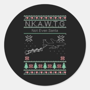 Sticker Rond Kc-135 Nkawtg Même Pas Père Noël