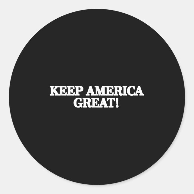 Sticker Rond Keep America Great! In Clic Red  (Devant)