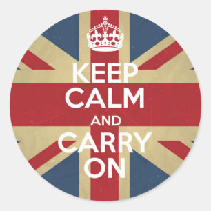 Sticker Rond Keep Calm and Carry