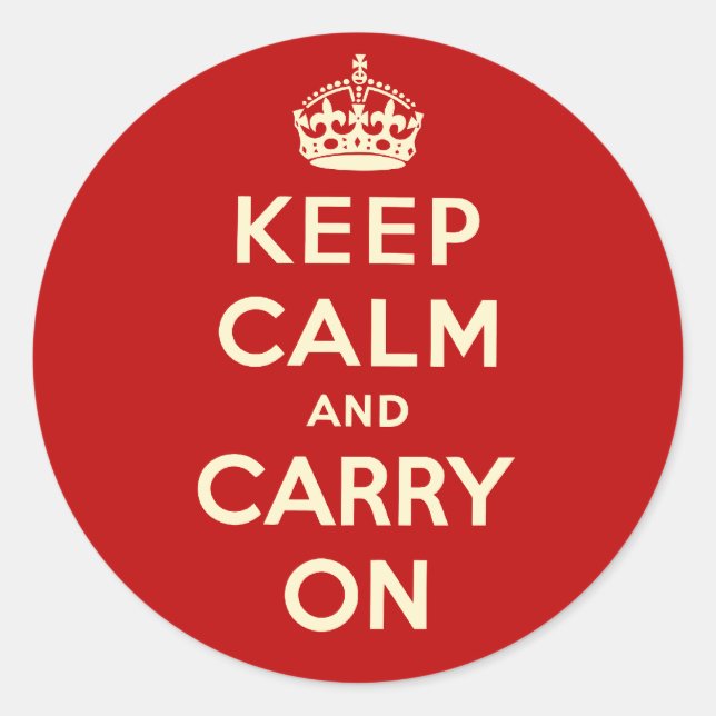 Sticker Rond Keep Calm and Carry (Devant)