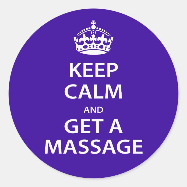 Sticker Rond Keep Calm and Get a massage (Devant)