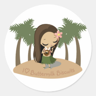 Sticker Rond Keilana la fille Hula