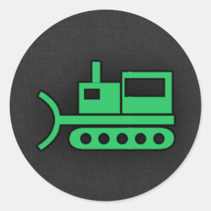 Sticker Rond Kelly Green Bulldozer