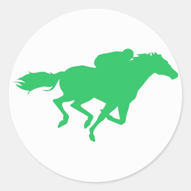 Sticker Rond Kelly Green Horse Racing (Devant)
